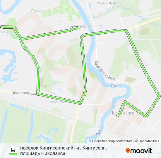 Автобус * 3Б (КИНГИСЕППСКИЙ РАЙОН): карта маршрута