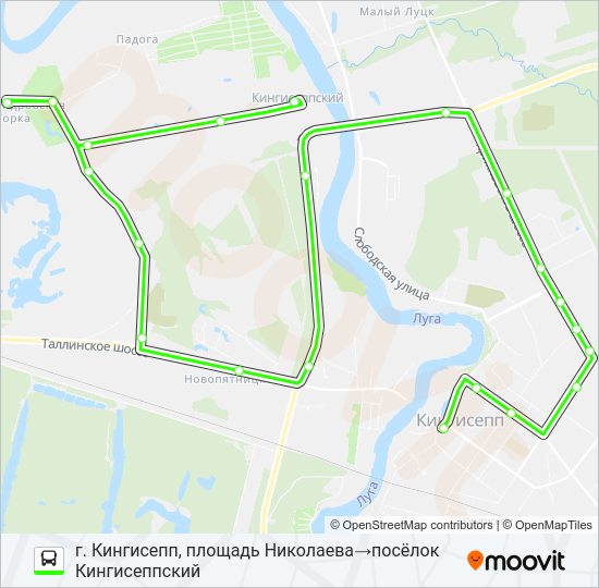 Автобус * 3Б (КИНГИСЕППСКИЙ РАЙОН): карта маршрута