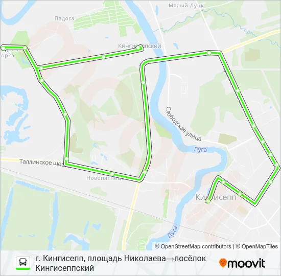 Автобус * 3Б (КИНГИСЕППСКИЙ РАЙОН): карта маршрута