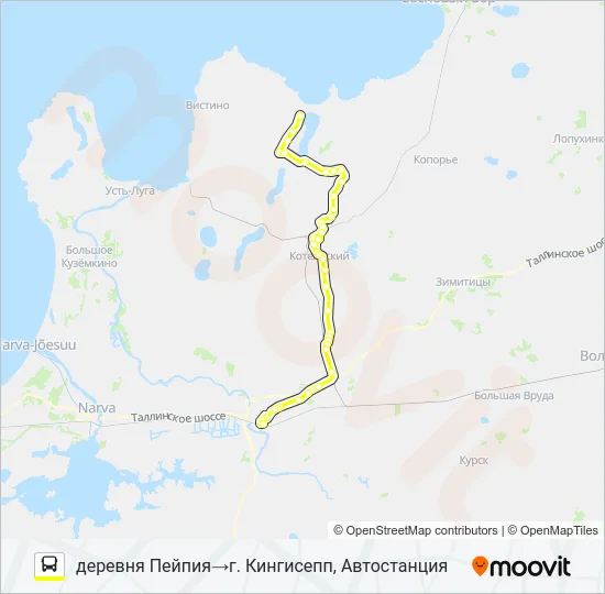 * 56 (КИНГИСЕППСКИЙ РАЙОН) Bus Line Map