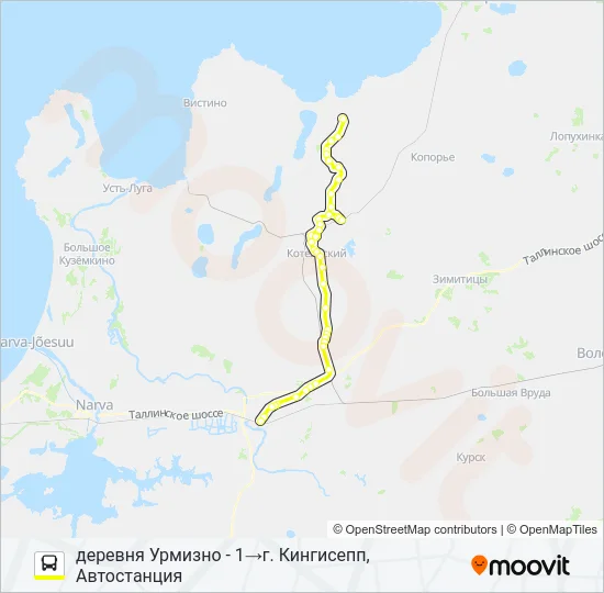 * 60 (КИНГИСЕППСКИЙ РАЙОН) Bus Line Map