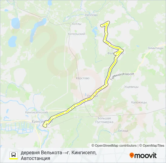 * 67 (КИНГИСЕППСКИЙ РАЙОН) Bus Line Map