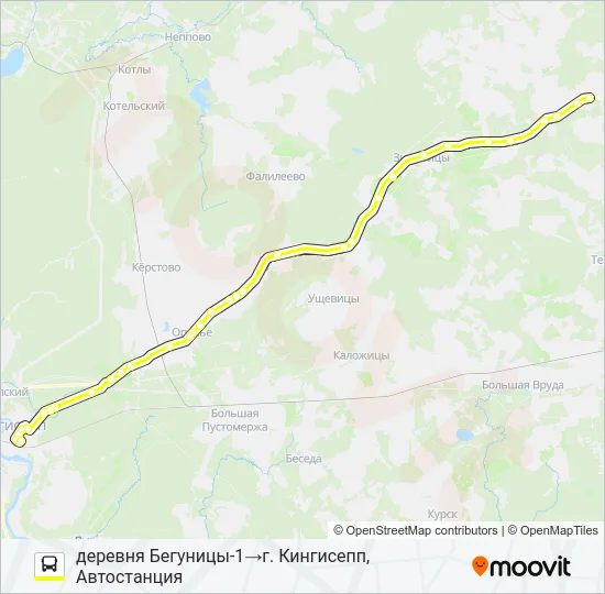 * 69 (КИНГИСЕППСКИЙ РАЙОН) Bus Line Map