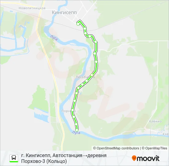 Автобус * 6А (КИНГИСЕППСКИЙ РАЙОН): карта маршрута