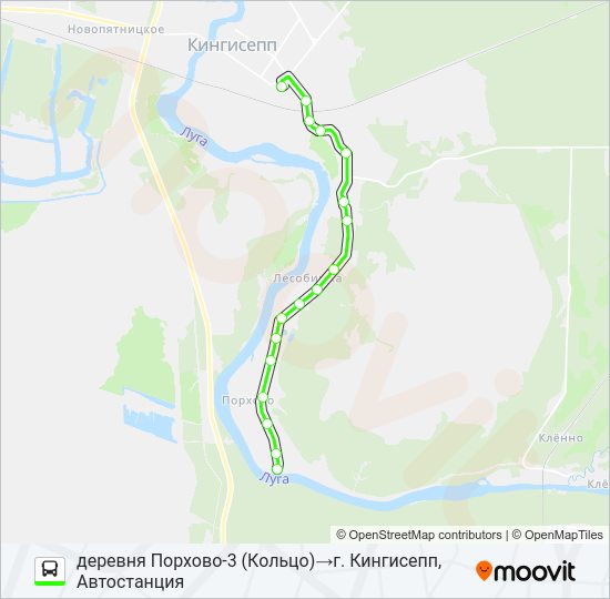 Автобус * 6А (КИНГИСЕППСКИЙ РАЙОН): карта маршрута