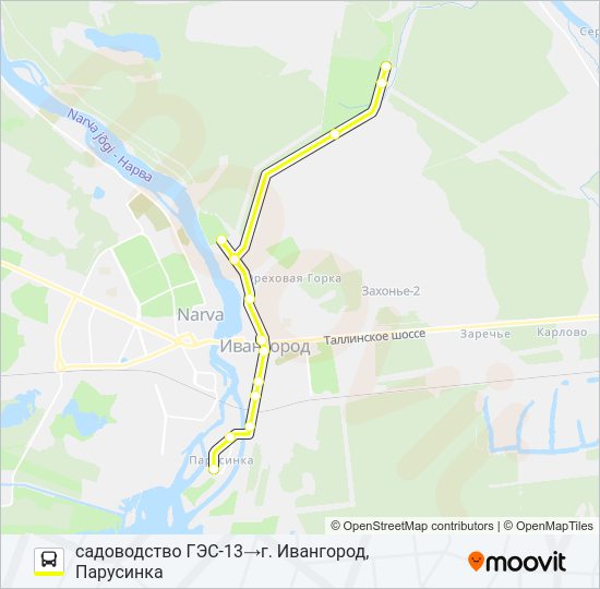 Автобус * 81 (КИНГИСЕППСКИЙ РАЙОН): карта маршрута