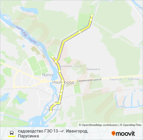 Автобус * 81 (КИНГИСЕППСКИЙ РАЙОН): карта маршрута