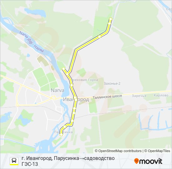 Автобус * 81 (КИНГИСЕППСКИЙ РАЙОН): карта маршрута