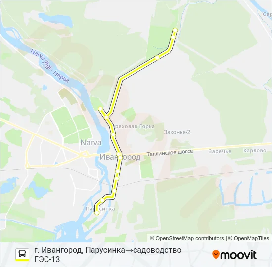 * 81 (КИНГИСЕППСКИЙ РАЙОН) Bus Line Map