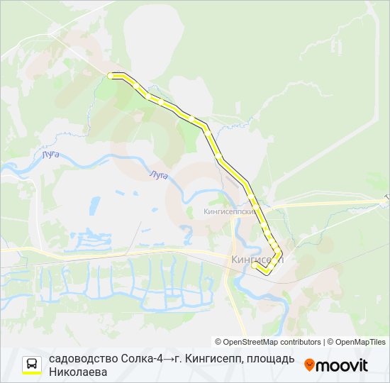 * 84 (КИНГИСЕППСКИЙ РАЙОН) Bus Line Map