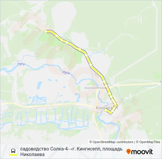 * 84 (КИНГИСЕППСКИЙ РАЙОН) Bus Line Map