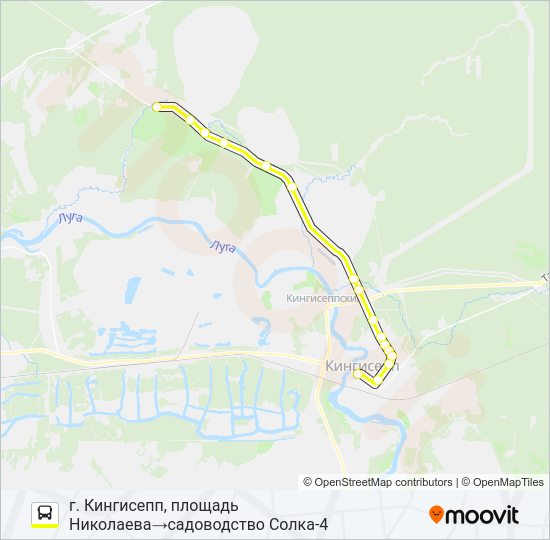 Автобус * 84 (КИНГИСЕППСКИЙ РАЙОН): карта маршрута