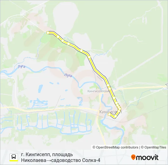 * 84 (КИНГИСЕППСКИЙ РАЙОН) Bus Line Map