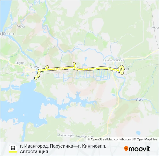 * 51А (КИНГИСЕППСКИЙ РАЙОН) Bus Line Map