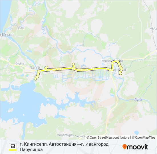 Автобус * 51Б (КИНГИСЕППСКИЙ РАЙОН): карта маршрута