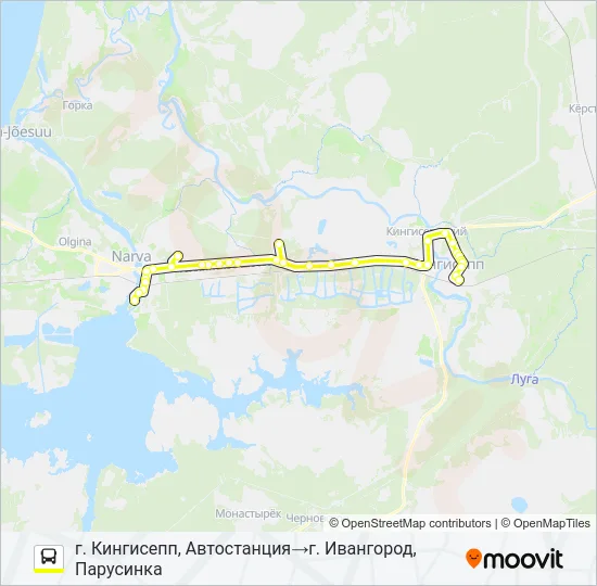 Автобус * 51Б (КИНГИСЕППСКИЙ РАЙОН): карта маршрута