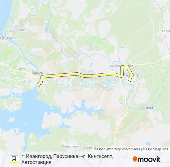 Автобус * 51Г (КИНГИСЕППСКИЙ РАЙОН): карта маршрута