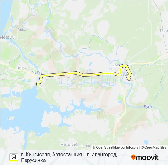 Автобус * 51Г (КИНГИСЕППСКИЙ РАЙОН): карта маршрута