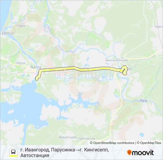 Автобус * 51Д (КИНГИСЕППСКИЙ РАЙОН): карта маршрута