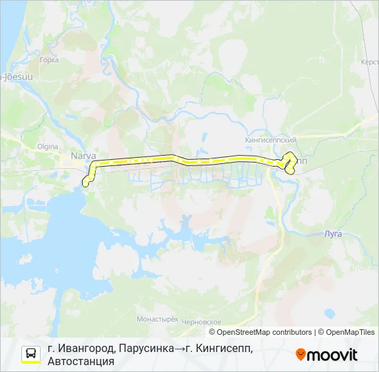 Автобус * 51Д (КИНГИСЕППСКИЙ РАЙОН): карта маршрута