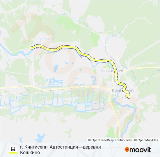 Автобус * 57Б (КИНГИСЕППСКИЙ РАЙОН): карта маршрута