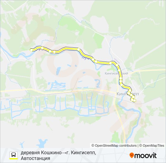 Автобус * 57Б (КИНГИСЕППСКИЙ РАЙОН): карта маршрута