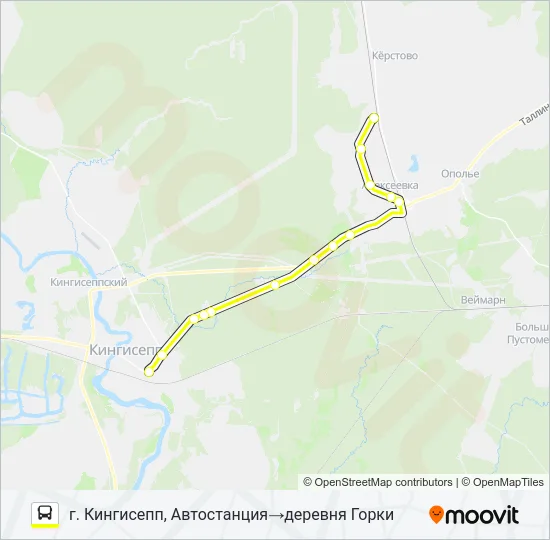 * 77С (КИНГИСЕППСКИЙ РАЙОН) Bus Line Map