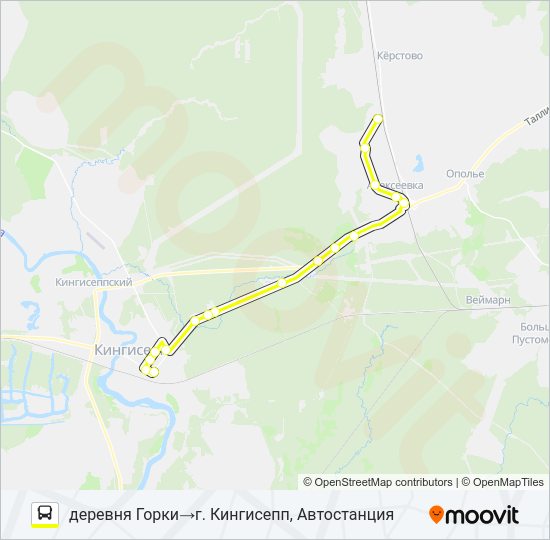Автобус * 77С (КИНГИСЕППСКИЙ РАЙОН): карта маршрута