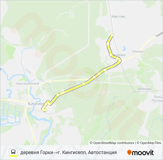 Автобус * 77С (КИНГИСЕППСКИЙ РАЙОН): карта маршрута