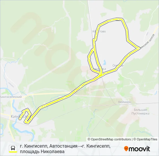 * 79А (КИНГИСЕППСКИЙ РАЙОН) Bus Line Map