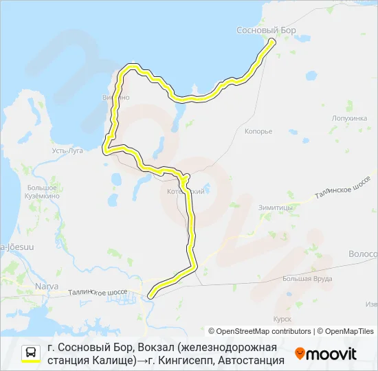* 83Г (КИНГИСЕППСКИЙ РАЙОН) Bus Line Map