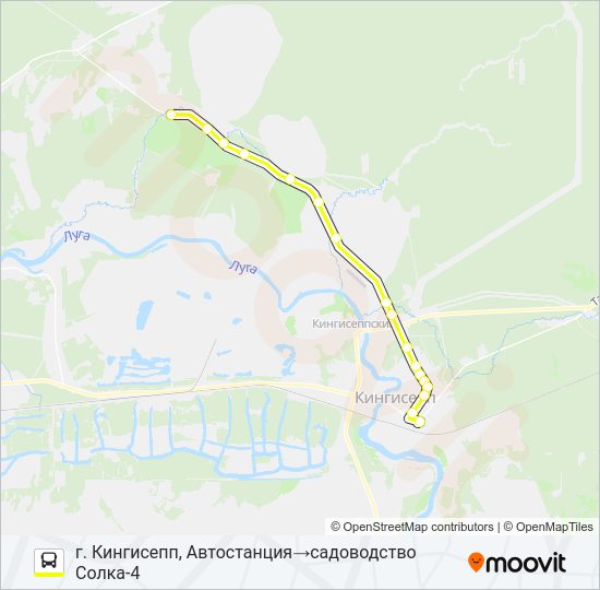 Автобус * 84В (КИНГИСЕППСКИЙ РАЙОН): карта маршрута