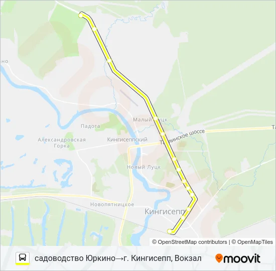 Автобус * 84А (СЕЗОННЫЙ С 01.05 ПО 30.09) (КИНГИСЕППСКИЙ РАЙОН): карта маршрута