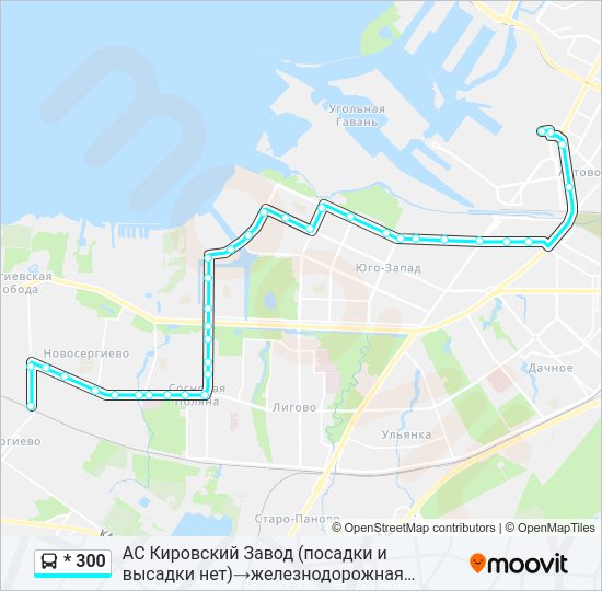 Автобус * 300: карта маршрута