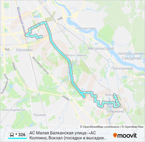 Автобус * 326: карта маршрута