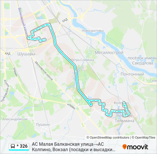 Автобус * 326: карта маршрута