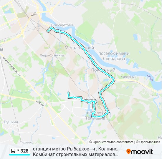 Автобус * 328: карта маршрута