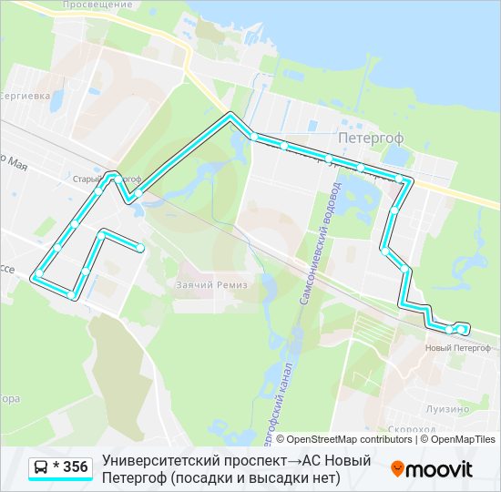 Автобус * 356: карта маршрута
