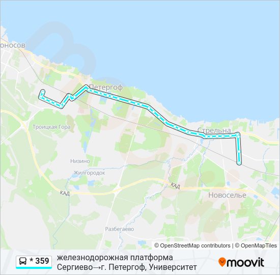 Автобус * 359: карта маршрута