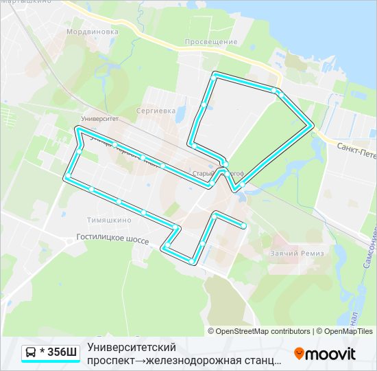 Автобус * 356Ш: карта маршрута