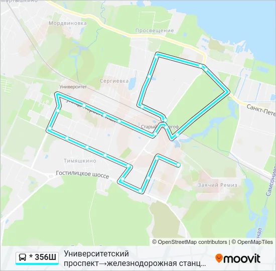 * 356Ш Bus Line Map
