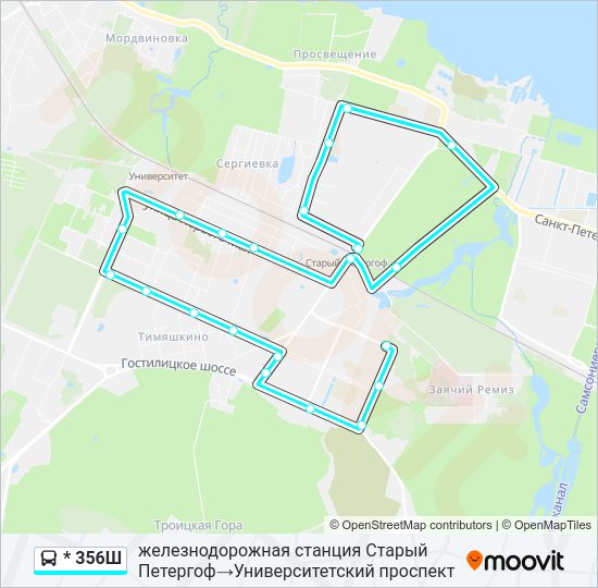 Автобус * 356Ш: карта маршрута