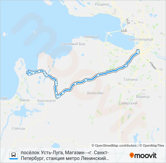 * 841 (КИНГИСЕППСКИЙ РАЙОН) Bus Line Map