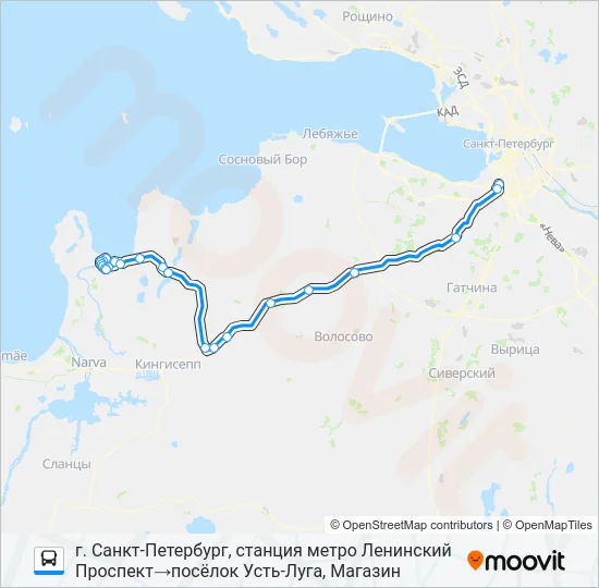 * 841 (КИНГИСЕППСКИЙ РАЙОН) Bus Line Map