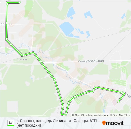 * 2 (СЛАНЦЕВСКИЙ РАЙОН) Bus Line Map
