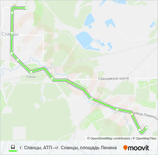 Автобус * 4 (СЛАНЦЕВСКИЙ РАЙОН): карта маршрута