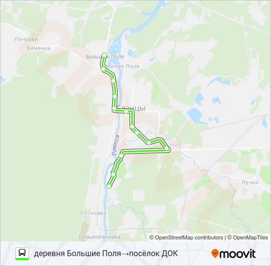 Автобус * 5 (СЛАНЦЕВСКИЙ РАЙОН): карта маршрута