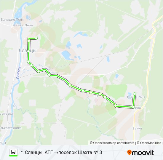 Автобус * 8 (СЛАНЦЕВСКИЙ РАЙОН): карта маршрута