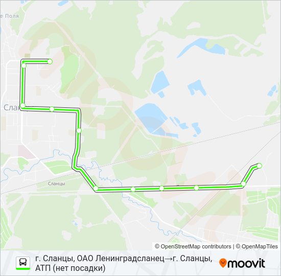 Автобус * 10 (СЛАНЦЕВСКИЙ РАЙОН): карта маршрута
