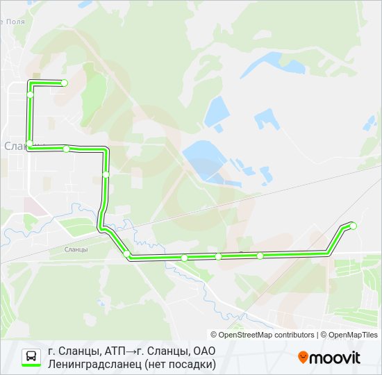 Автобус * 10 (СЛАНЦЕВСКИЙ РАЙОН): карта маршрута
